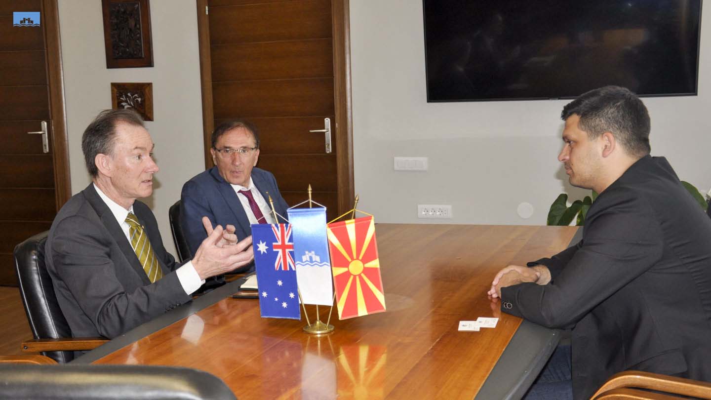 Градоначалникот Пецаков се сретна со заменик амбасадорот на Австралија во Амбасадата во Белград, Филип Андерсон